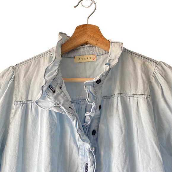 Starkx Chambray Blue Long Sleeve Noah Dress Womens XS - Picture 3 of 5